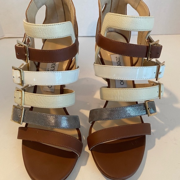 Jimmy Choo Multi Straps Strappy Sandals Heels EU 37.5 - Picture 5 of 9